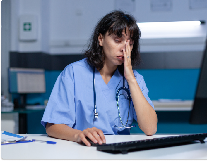 Médica exausta